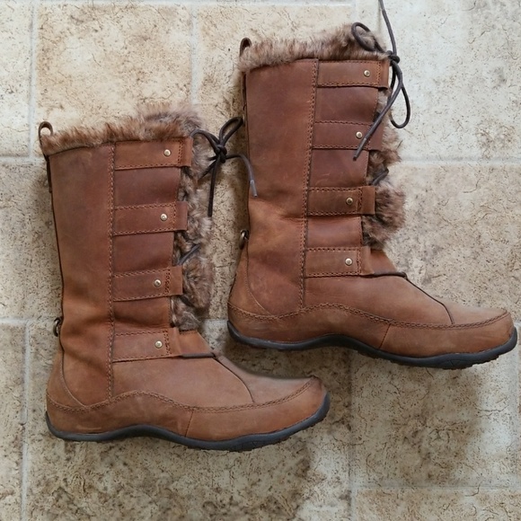 north face fur boots